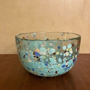 Beautiful Handblown Confetti Splatter Decor Bowl